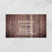 Carte De Visite En bois rustique de vignoble de fabricant de vin (Dos)