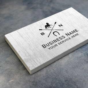 Carte De Visite En bois rustique équestre d'équitation équine