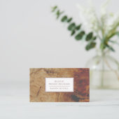 Carte de visite en bois rustique pour ébéniste (Debout devant)