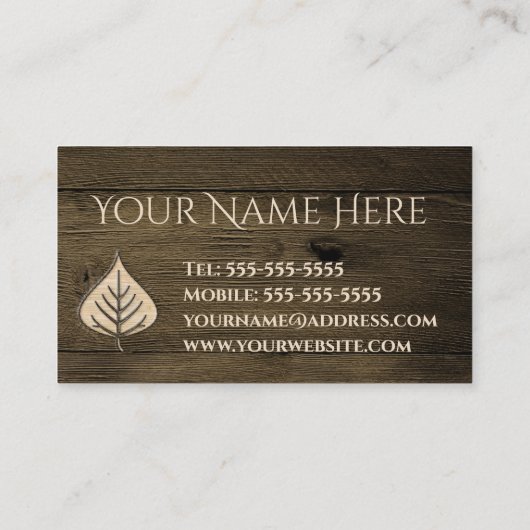Carte de visite en bois sculpté (Dos)