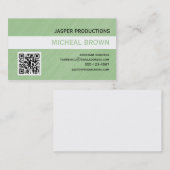 Carte de visite en bon état de code du vert QR (Devant / Derrière)