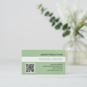 Carte de visite en bon état de code du vert QR (Debout devant)