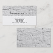 Carte de visite en brique blanche noire (Devant / Derrière)