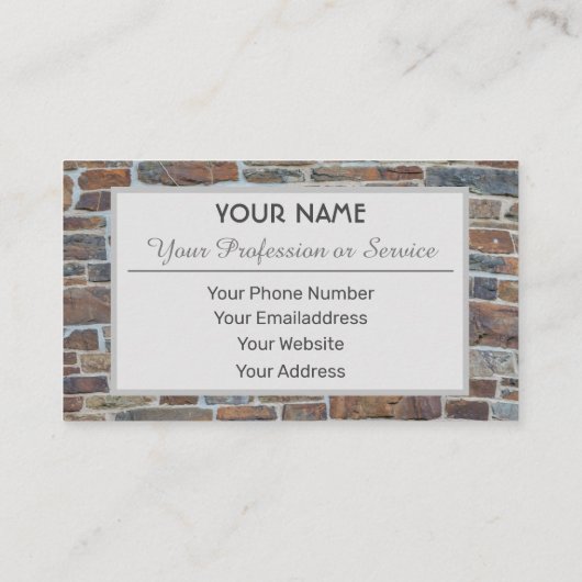 Carte de visite en brique solide (Dos)