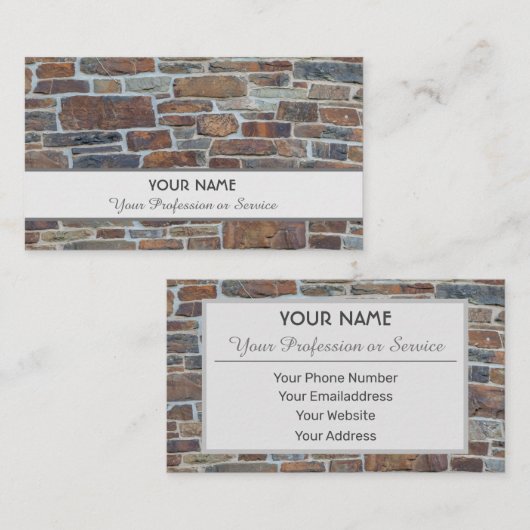 Carte de visite en brique solide (Devant / Derrière)