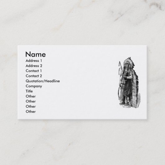 Carte de visite en chef indien (Devant)