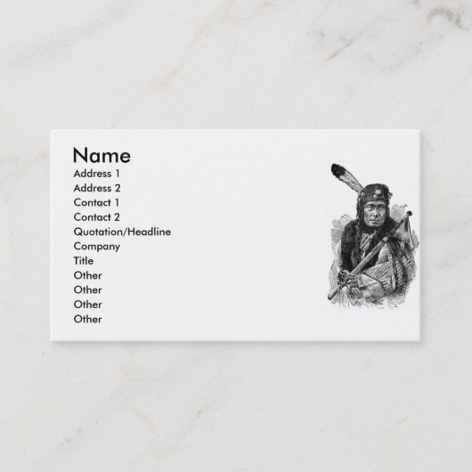 Carte de visite en chef indien (Devant)