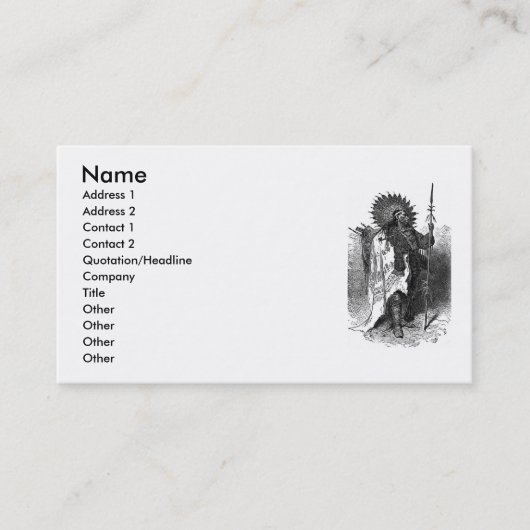 Carte de visite en chef indien (Devant)