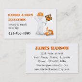 Carte De Visite En construction Excavation (Devant / Derrière)