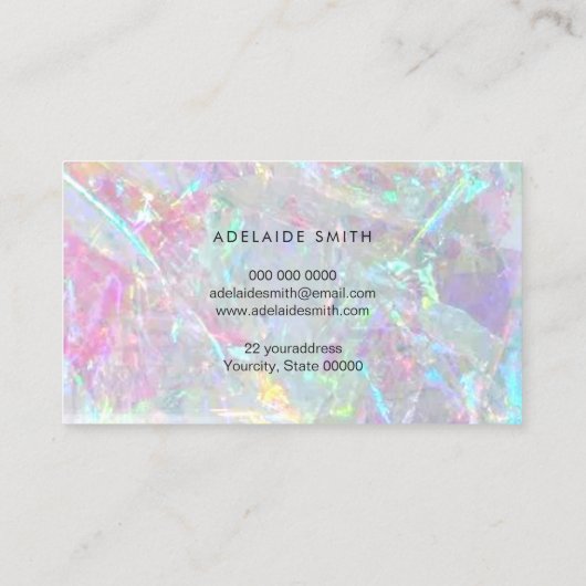 CARTE DE VISITE en cristal irisé FAUX (Dos)
