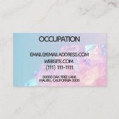 carte de visite en cristal pastel (Dos)