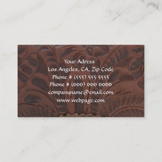 Carte de visite en cuir à outils (Dos)