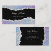 carte de visite en cuir brillant (Devant / Derrière)