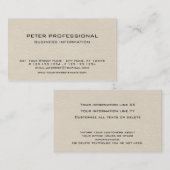 Carte de visite en cuir crème de photo de l'ivoire (Devant / Derrière)