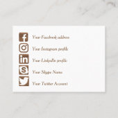 Carte de visite en cuir des médias sociaux (Dos)