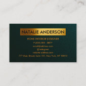 Carte de visite en cuir et huile d'or Emerald (Dos)