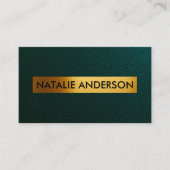 Carte de visite en cuir et huile d'or Emerald (Devant)