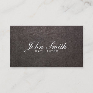 Carte de visite en cuir foncé chic de tuteur de