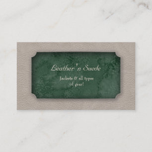 Carte de visite en cuir 'n Suede Green