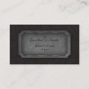 Carte de visite en cuir 'n Suede gris