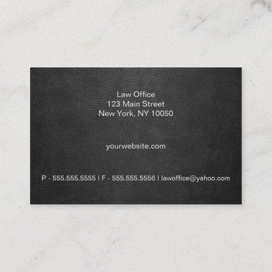 Carte de visite en cuir noir (Dos)