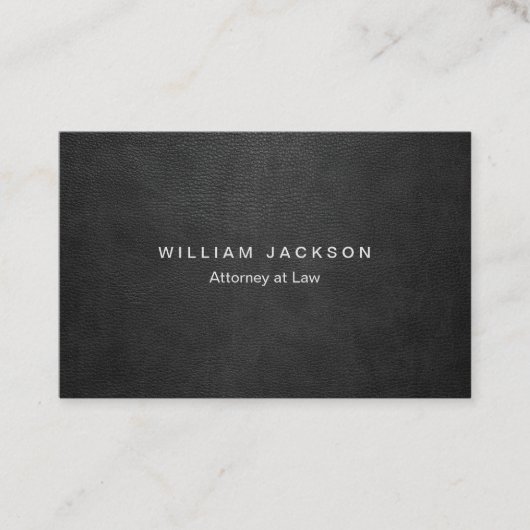 Carte de visite en cuir noir (Devant)