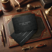 Carte de visite en cuir noir
