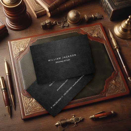 Carte de visite en cuir noir