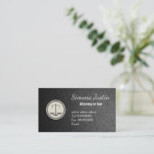 Carte de visite en cuir noir de mandataire (Debout devant)