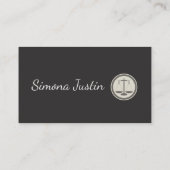 Carte de visite en cuir noir de mandataire (Dos)