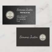 Carte de visite en cuir noir de mandataire (Devant / Derrière)