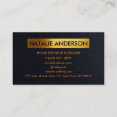 Carte de visite en cuir noir et or de luxe (Dos)