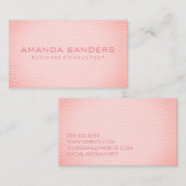 Carte de visite en cuir rose Faux (Devant / Derrière)