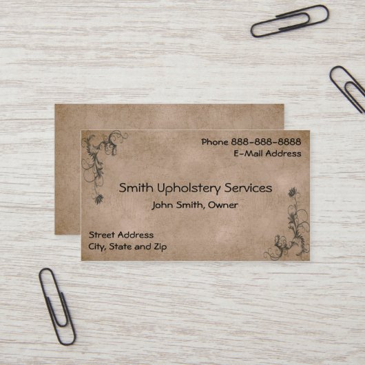 Carte de visite en cuir Upholstery (Devant/Arrière en situation)