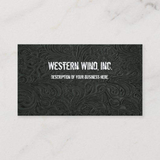 Carte de visite en cuir usiné par noir (Devant)