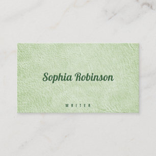 Carte de visite en cuir vert Faux Pale