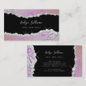 carte de visite en cuir violet brillant (Devant / Derrière)