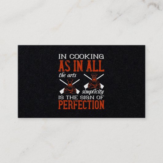 Carte De Visite En Cuisine, La Simplicité Est Le Signe De La Perfe (Devant)