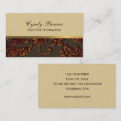 Carte de visite en cuivre métallique Damas (Devant / Derrière)