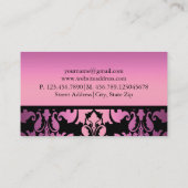 Carte de visite en damas rose (Dos)
