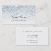 Carte de visite en dentelle bleue (Devant / Derrière)