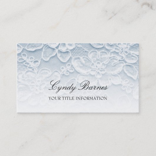 Carte de visite en dentelle bleue (Devant)