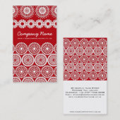 Carte de visite en dentelle Crochet rouge (Devant / Derrière)
