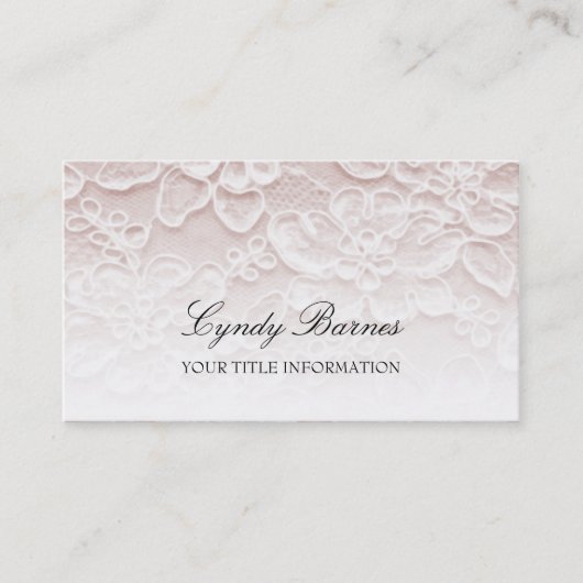 Carte de visite en dentelle rose (Devant)