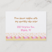 Carte de visite en désarroi de boulangerie de (Dos)