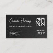 Carte de visite en faux cuir avec code QR pour com (Devant)