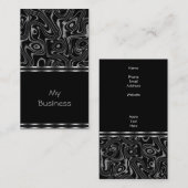 Carte de visite en faux soie noir (Devant / Derrière)