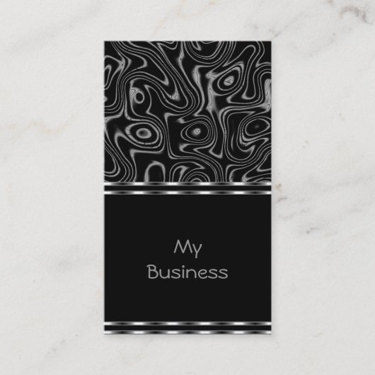 Carte de visite en faux soie noir (Devant)