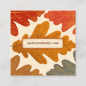 Carte de visite en feuilles de chêne de automne co (Dos)
