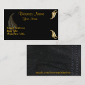 CARTE DE VISITE EN FEUILLES NOIR ET OR (Devant / Derrière)